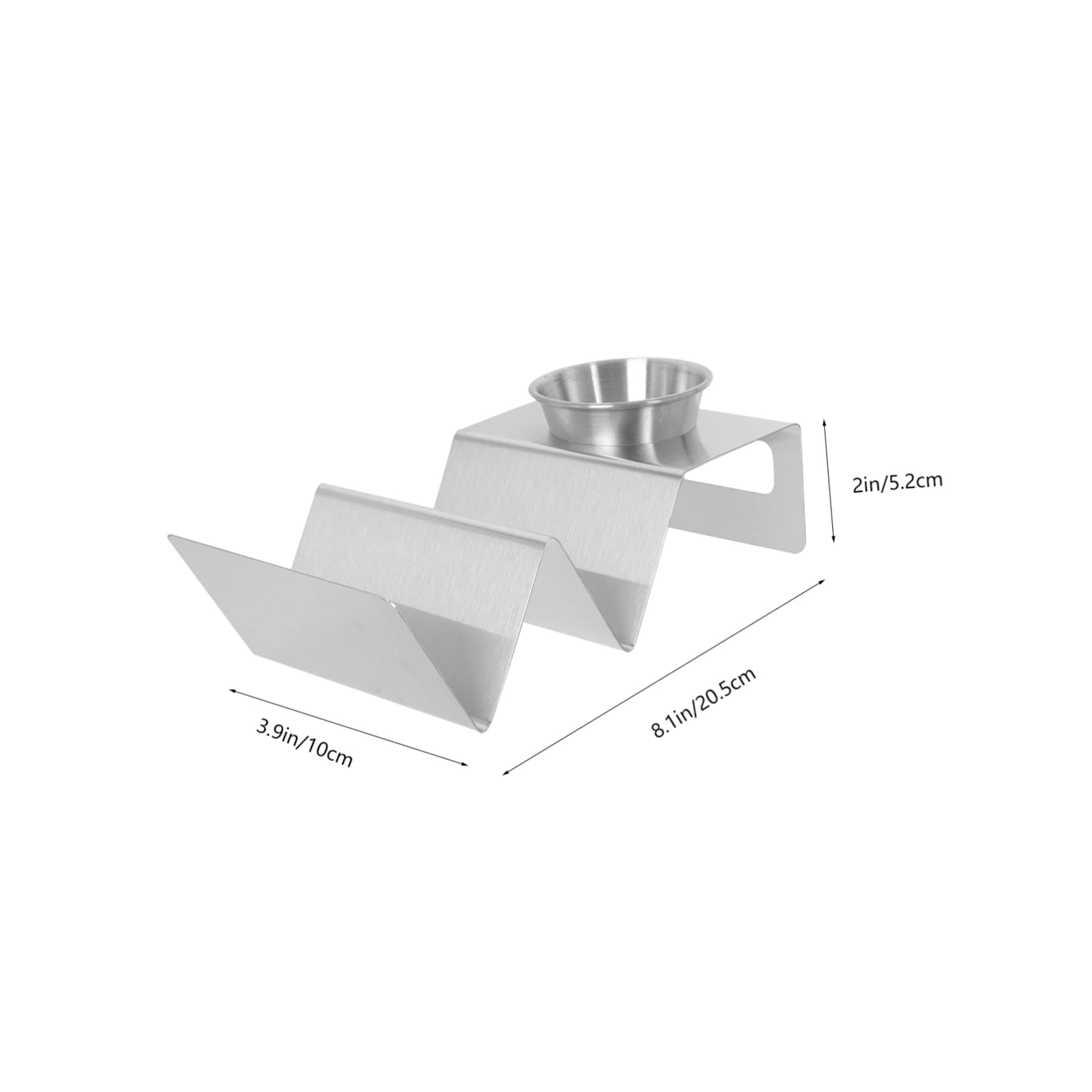 1 Set Tortilla Stand Corn Tortillas Serving Tray Taco Holder Taco Shell Stand Home Taco Rack Oven Tray Mexican Pancake Stand Stainless Steel Taco Rack Taco Stand with a Cup Silver FUNOMOCYA