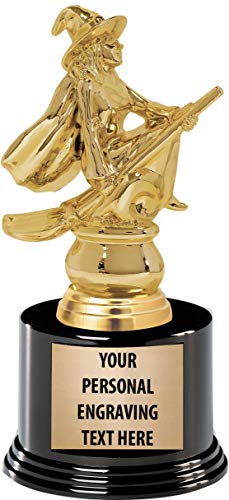 Crown Awards Halloween Trophies with Custom Engraving, 7.25" Personalized Gold