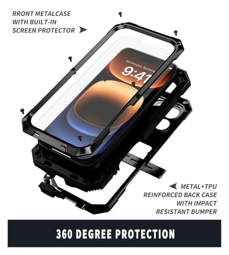 Coque iPhone 16 antichoc rouge Lanshui - Évitez les fissures grâce à ce bouclier en métal rigide