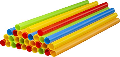 Elegant Disposables Assorted Colors Jumbo Smoothie Straws, Colorful Disposable Wide-Mouthed Large Milkshake Straws 9'' Inches High/Tall 100 Pack thumb #3