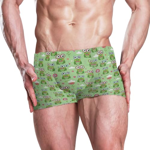 Cute Frog Mens Swim Trunk Swimwear Bathing Suit Swim Brief Square Leg Board Short S B04041222