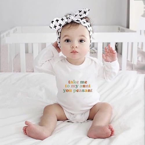 Take Me To My Aunt You Peasant Newborn Clothes for Baby Boy Long Sleeve Summer Baby Jumper White 6-9 Month Romper2
