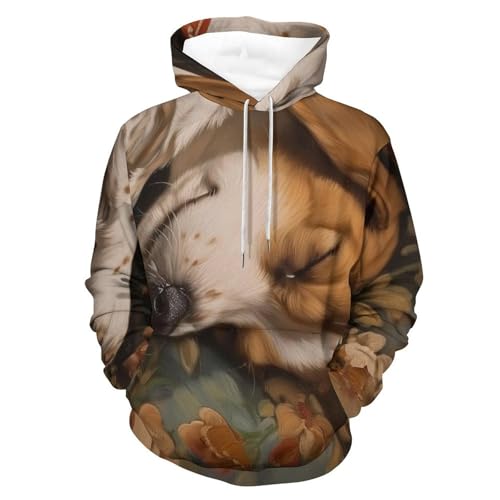 Hoodie Chien Endormi Sweat Idéal pour vos Moments de Détente à la Maison