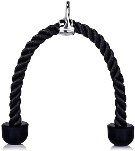 Flexi Muscles Tricep Pulldown Rope Attachment – Heavy-Duty Nylon Cable Machine Handle with Chrome Connector for Triceps, Biceps, Shoulders & Abs Workouts – Home & Gym Use