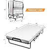 WAHFAY Metal Folding Bed with Mattress, Rollaway Guest Beds with 4'' Memory Foam Mattress, Portable Bed on Wheels for Office Room Living Room - Twin Size