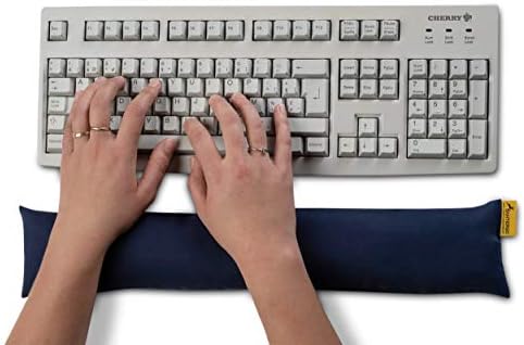SANTERGO Wrist Rest for Keyboard - Ergonomic Palm Rest Made of Organic Millet Chaff, Anti- tendonitis for Laptop & Computer, Easy Typing, Cushion Support in Blue