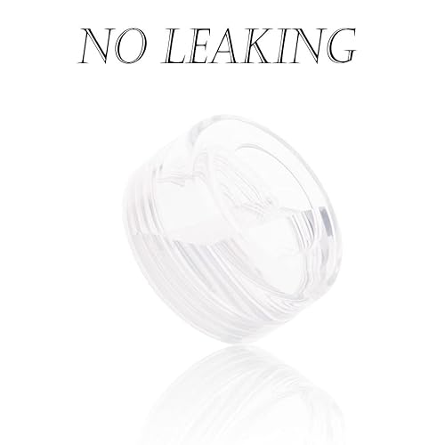 Miniatura 4 de Contenedores de cosméticos con tapas, tarros de loción de plástico, tarros para muestras, con tapa rosa, 0.2oz, 25 unidades, Tarro de 10 gramos., 20