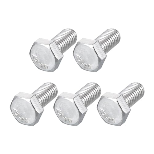 Image of METALLIXITY Hex Bolts (M8-1.25x20mm) 5Pcs, 304 Stainless Steel Coarse Fully Threaded Hex Head Screw Bolt Machine Screws - for Furniture Repair, Silver