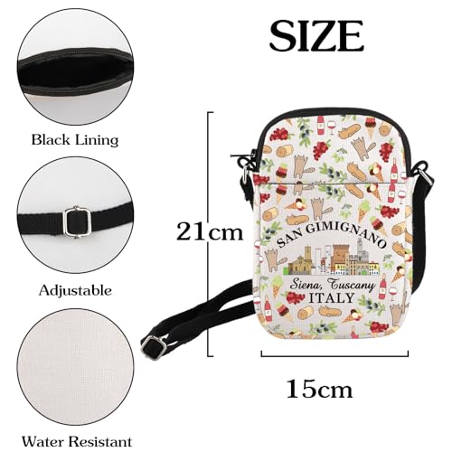 Italy Souvenir Crossbody Bag Tuscany Welcome Gift San Gimignano Travel Small Sling Bag Italian Wedding Gift2