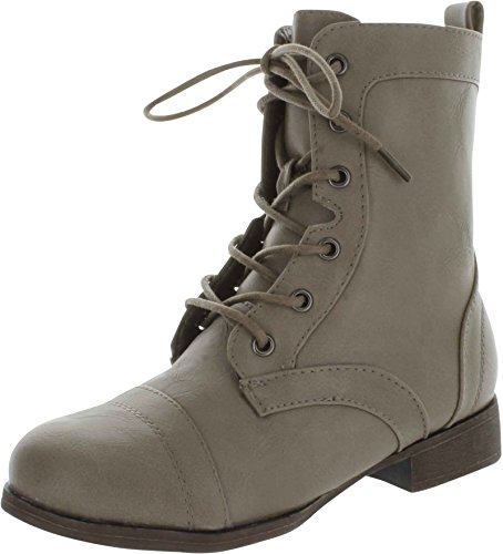 Rosalie32k Lace-Up Kids Military Combat Boot Zipper Children's Shoes