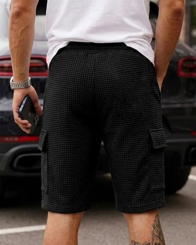 Image of AUSK Classic Relaxed Fit Cargo Stretch Shorts for Mens| Half Pant Cargo Shorts with Pockets | Casual Shorts for Mens