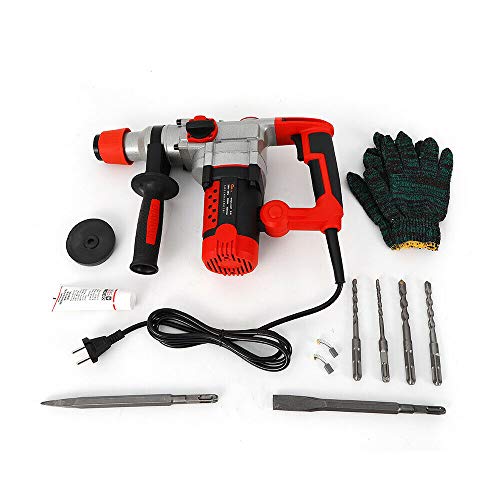 2200W Bohrhammer Schlagbohrmaschine Multifunktionales Drehbohrhammer-Set Abbruchhammer Hochpräziser Kupferkernmotor mit Koffer für Wandbohren, Wandnuten – Bild 6