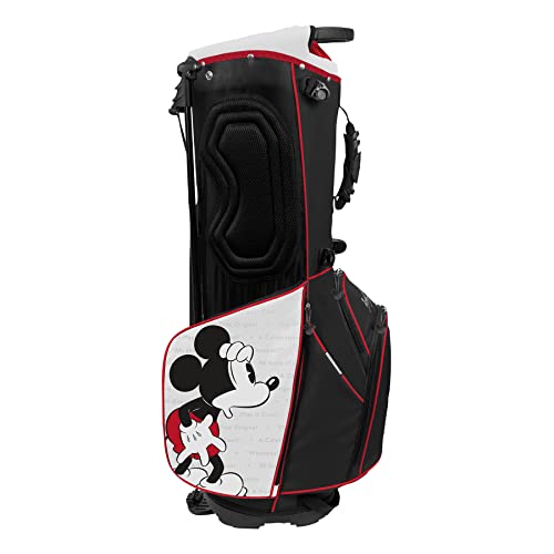 Team Effort Red/Black 14-Way Top Golf Bag for Adult Disney Studios Fans, Mickey Mouse Classic