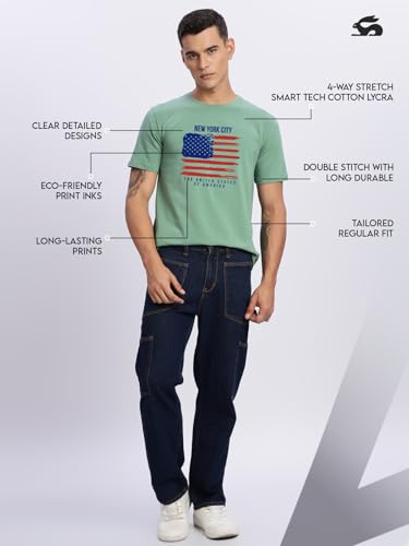 Image of ADRO Men's 100% Cotton Regular Fit T-Shirt