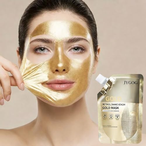 Image of Korean Glass Skin Bio-Collagen Overnight Face Mask | Collagen Overnight Peel Off Mask | Overnight Glow Duo for Uneven skin Tone | Night Wrapping Mask for Women (gold)