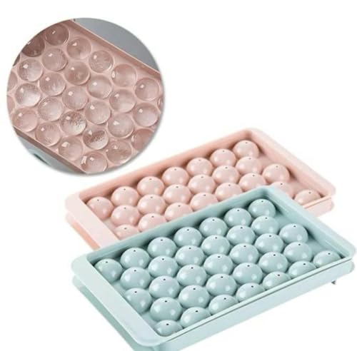 Image of RICH MORE Ice Cube Tray with Lid and Storage Container, Sphere Shape, Easy Release, Fill Water Design, Stackable Pack of 1