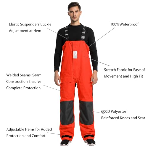 Image of Men's Coastal Sailing Jacket & Bib Pants Combo-Waterproof, Breathable Offshore Hard Shell, Durable Gear