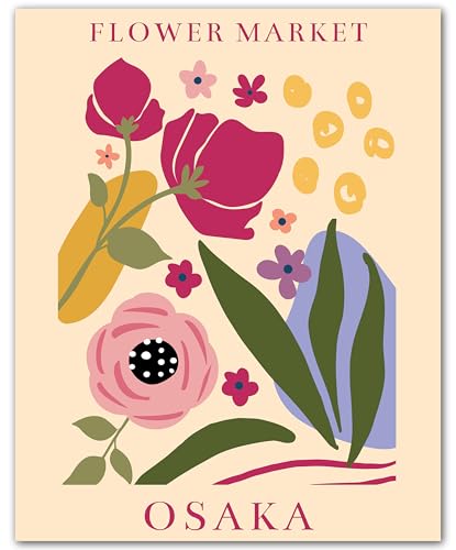 Impression rétro pour chambre et cuisine Osaka Flower Market ZUKIY poster déco sans cadre