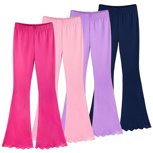 Image of ZukoCert Girls Flare Leggings, Mid Waist Bell Bottom Pants for Kids, Kids Flare Pants Size 4-13Y