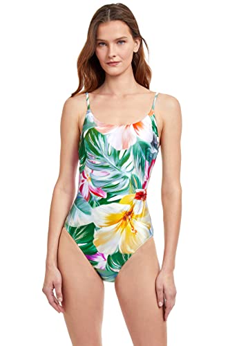 Maillot de bain Gottex Bora à col rond galbant et imprimé multicolore