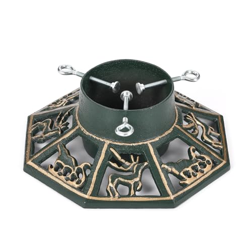 Wenbery Robust Cast Iron Christmas Tree Stand, Extra Heavy Duty Xmas Tree Base for Large Artificial & Real Trees, Supports Up to 8ft Trees, for Christmas Tree Decoration