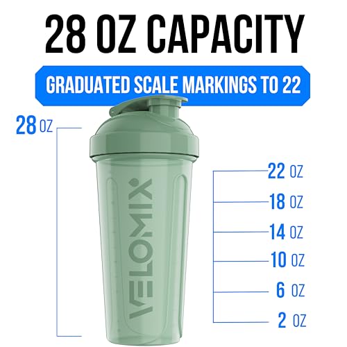 Image of VELOMIX 6 Pack 28oz Protein Shaker Bottle for Protein Mixes, Muted Pastel