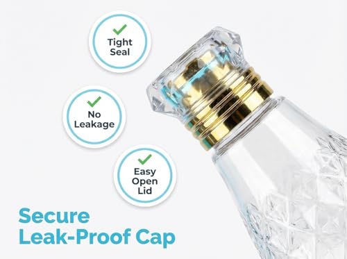 Image of Diamond Shape Plastic Water Bottle 1 Litre Leak Proof BPA Free Thick Drinking Bottle for Office Home Gym Travel Fridge Bottle with Airtight Cap - Pack of 6