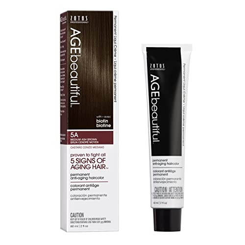 Image of AGE beautiful Permanent Hair Color Cream, 100% Gray Coverage Hair Dye with Biotin Anti-Aging Formula for Fuller, Thicker Hair, Professional Salon Quality