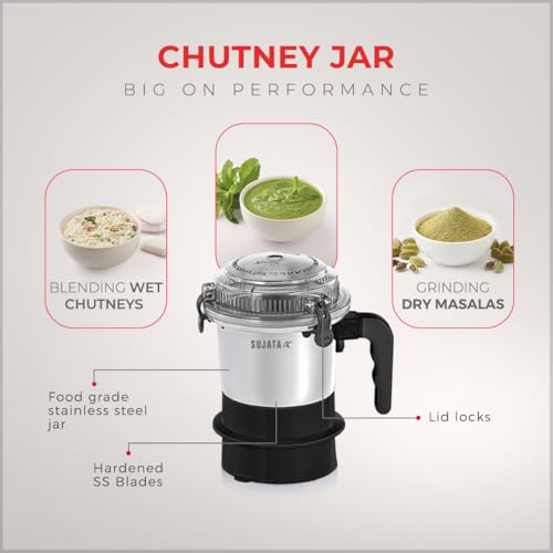 Sujata Store Sujata Dynamix Mixer Grinder 1.5L Black - Image 7
