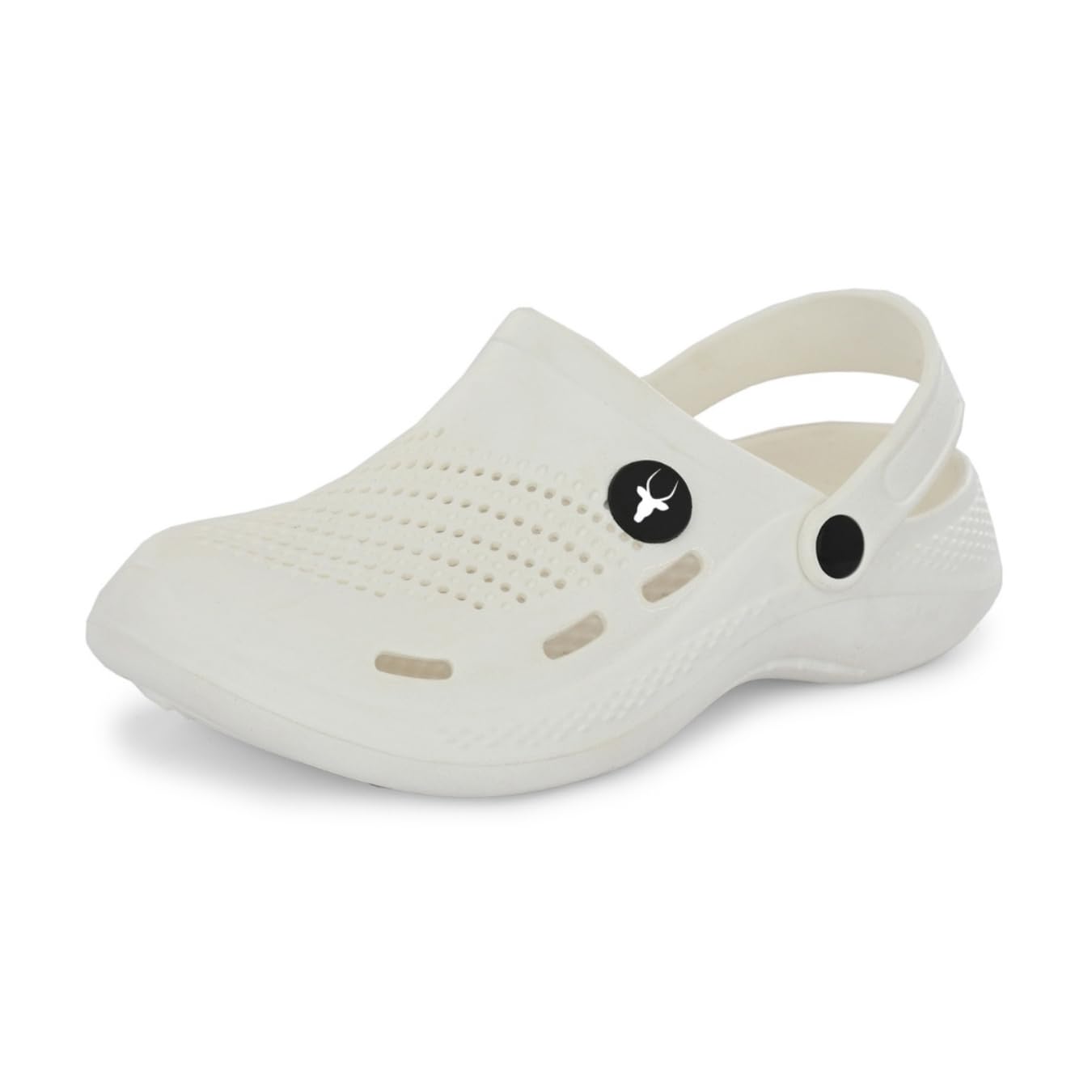 hirolas Men Cushioned Fluffy Comfortable Clogs Sliders - White-picture-44