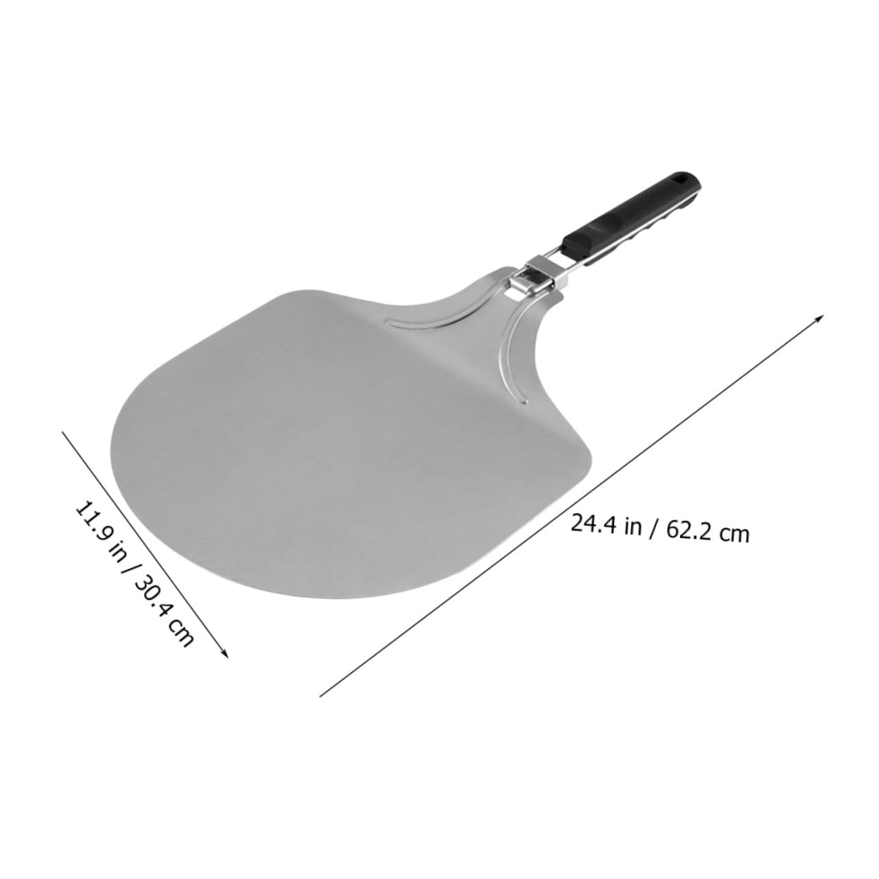 ULTECHNOVO Faltbare Pizzaschaufel aus Edelstahl 12 Zoll Leichter Rostfreier Pizzaschieber mit Rutschfestem Griff für Küche und Zuhause Praktisches Backzubehör für Pizza und Kuchen