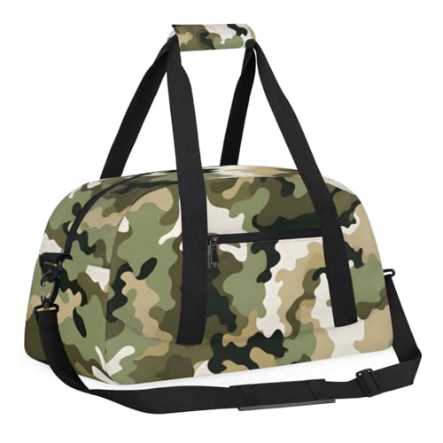 Duffle Bag Green Camo Black Camouflage Gym Bag Travel Bag Luggage Bag Waterproof Lightweight Sports for Dance Gymnastics Cheers Soccer Wrestling Hospital, for Weekender Overnight3