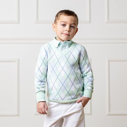 Hope & Henry Boys' Long Sleeve Fine Gauge V-Neck Sweater4