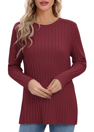Image of Urban CoCo Women's Lightweight Crewneck Pullover Sweaters Long Sleeve Fall Knitted Sweater Tops