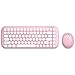 Price comparison product image Wireless Keyboard and Mouse Combo, Mini Portable 84-Key Typewriter Retro Round Keycaps Keyboard, Compatible with Android, Windows, PC, Perfer for Home and Office Keyboards (pink)