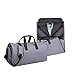 Calma Dragon Bolsa Portatrajes, Funda de Viaje para Trajes y Vestidos, Carry-On Garment Bag, con Compartimentos para Zapatos y Correa Ajustable para Hombro, Ideal para Negocios, para Avión (Gris)
