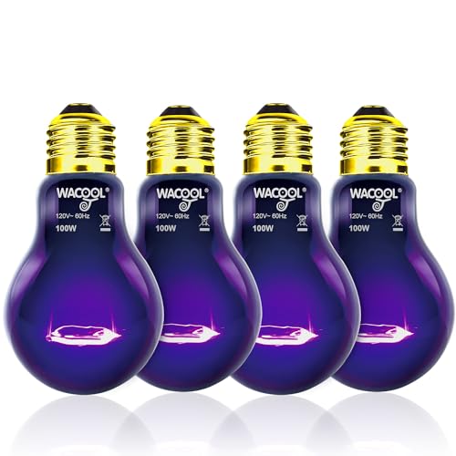 WACOOL 4Pack Reptile Night Heat Lamp, 100W Night Heat Lamp for Reptiles & Amphibians,Simulate Nature Moonlight Purple Night Light for Bearded Dragon Lizard Snake Crab… - image 7