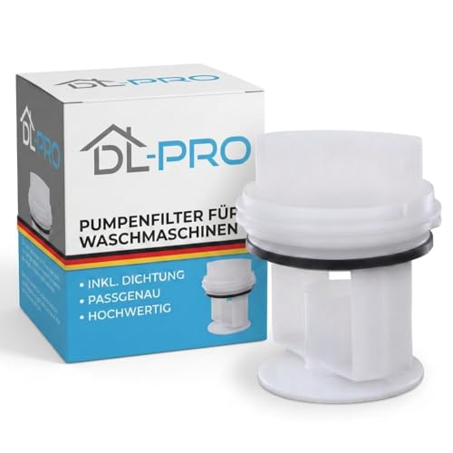 DL-pro Filtre à peluches compatible avec Bosch, Siemens, Balay, 605010, 00605010, 602008, 647920, bouchon pour pompe de vidange Askoll pour lave-linge