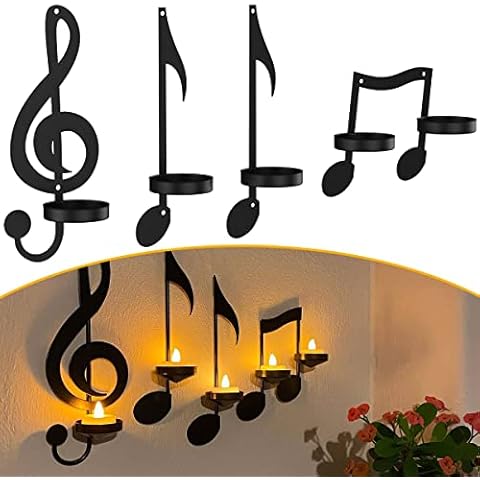 4Pcs Vintage Musical Note Candle Holders Cover