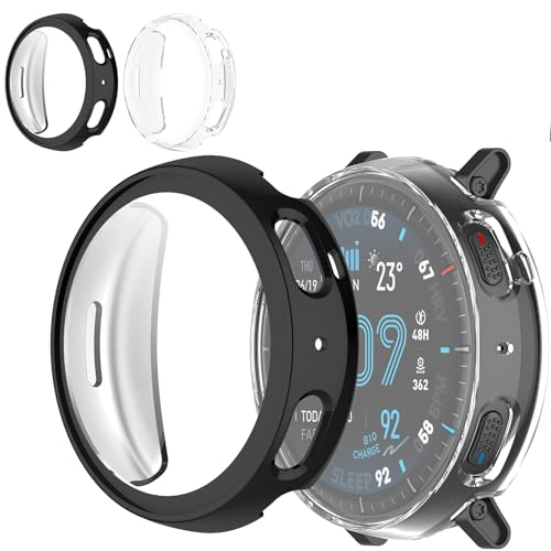 [2 ����] Miimall for Amazfit Active Max �P�[�X �t�B������̌^ TPU�J�o�[ �ϏՌ� ���h�~ �h�o �R�[�i�[�K�[�h �l�ԍH�w�݌v �S�ʕی�P�[�X �����ߗ� �����x�^�b�` �����ȒP Amazfit Active Max 