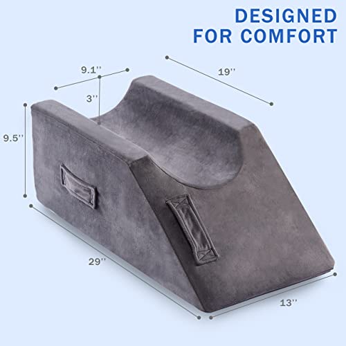 Kingfun Honeyou Adjustable Leg Elevation Pillow With Dual Handles, Support Orthopedic Leg Pillow With Memory Foam, Bed Wedge Pillows For After Surgery, Ankle, Knee Injury, Foot Rest, Swelling #TOP5