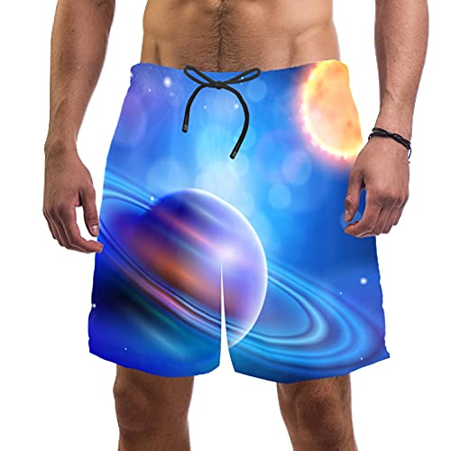Short de bain homme confortable XL élastique avec poches galaxie