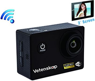 Vetenskap Intelligent WIFI FHD 1080P 2.0 Inch Screen Digital Sports Action Camera, 30M Waterproof 12MP CMOS Camcorder with FREE Accessories, Independent Apps and 4X Zoo