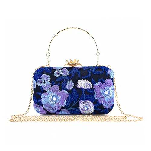 Jywmsc Bolsos de Mano con Cuentas Bordadas para Mujer, Bolsos de Noche, Monederos Vintage para Fiesta Formal, Boda