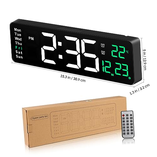 Horloge murale numérique LED verte : résolvez le manque de lisibilité avec la télécommande