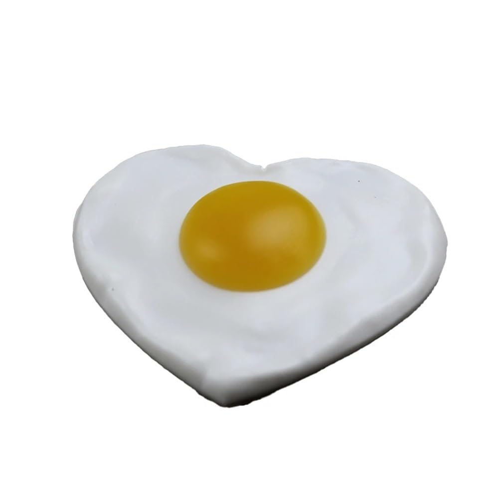 FOVAOK Fake Fried Egg Simulated Food Poached Egg Model Prop Artificial Fried Eggs Dollhouse Miniatures(A)