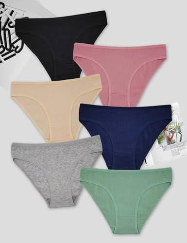 Women's Cotton Bikini Brief Underwear Triangle Pants 6 Pack