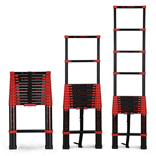 Preisvergleich Produktbild 3.8M Teleskopleiter Aluminium Klappleiter, Mehrzweck-Verlängerungsleiter für Haushalt oder Außenbereich, 150 KG Kapazität