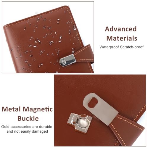 Image of Climberty Business Cards Holder 150 Pockets PU Leather Cover Travel Business Cards Holder Fit for 3.5x2.3 in Cards, Semi-Transparent Pockets, Versatile for Credit and ID Cards