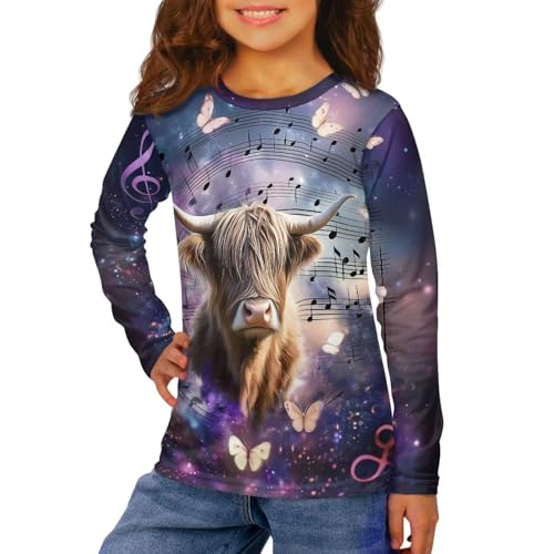 T Shirt for Kids 3-16Y Long Sleeve Shirt Crew Neck T-Shirt Sport Athletic Tops4